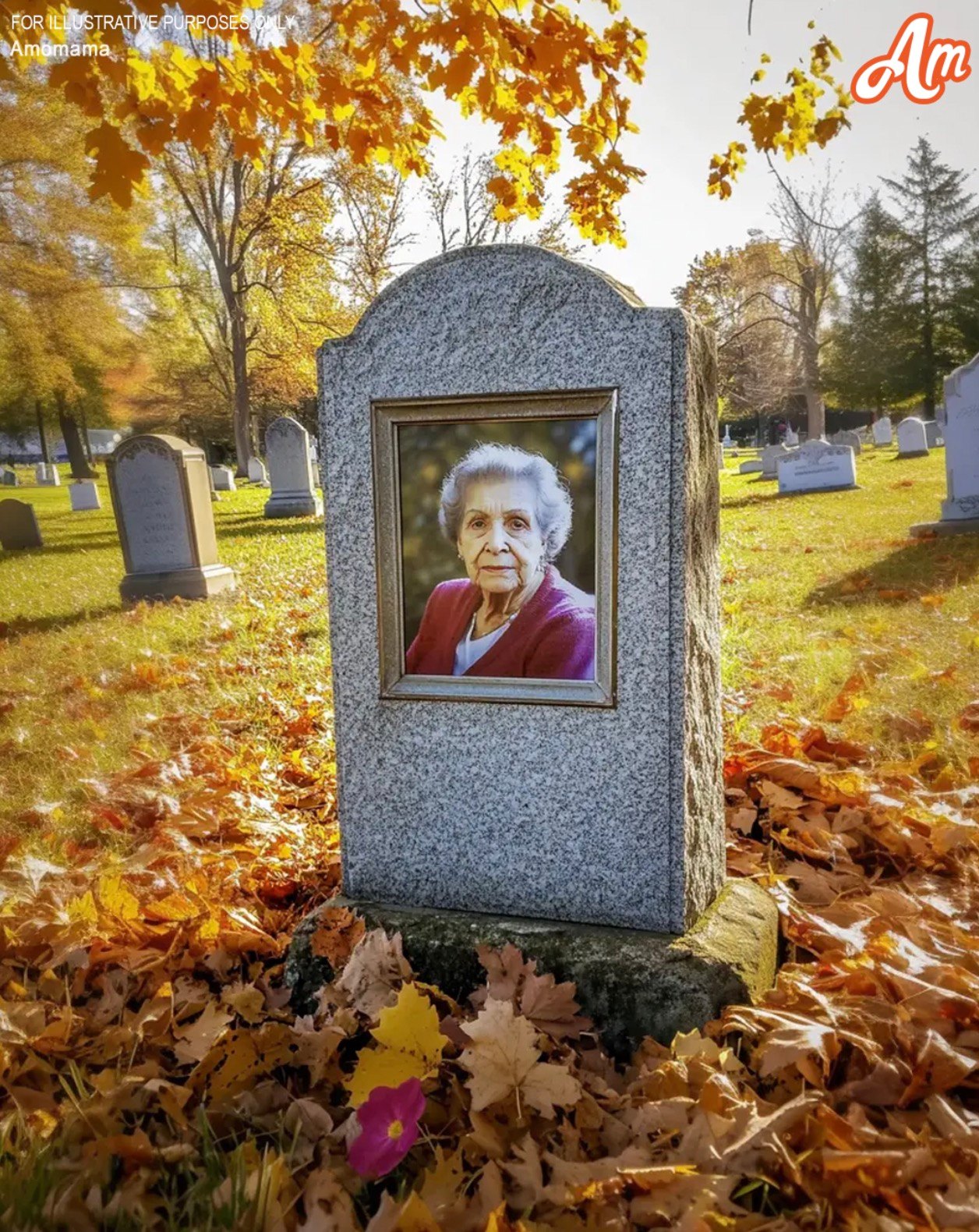 Before she passed away, Grandma asked me to clean the photo on her headstone a year after her death — when I finally did, I was amazed by what I discovered