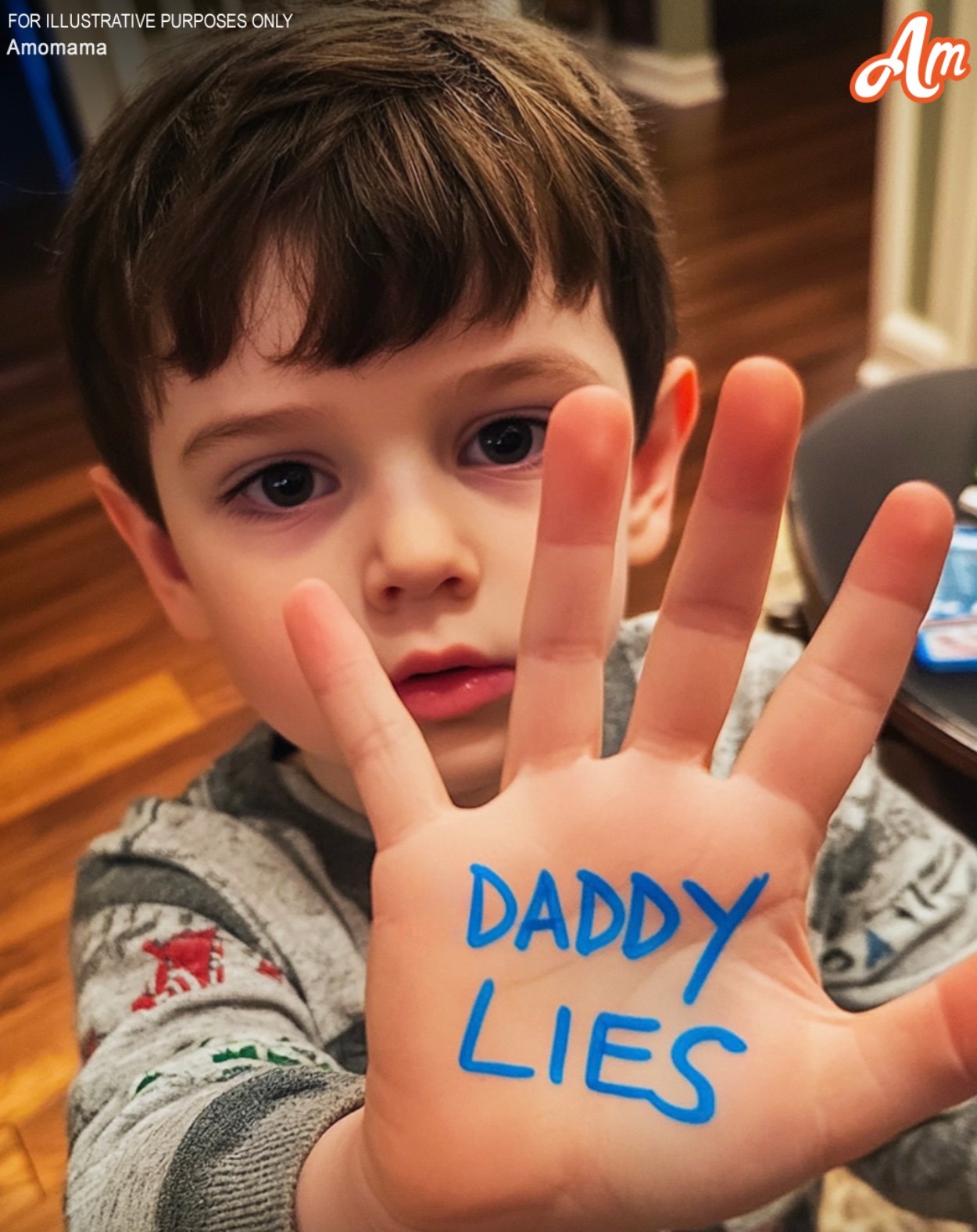 My nonverbal son revealed my husband’s secret by writing “Dad lies!” on his palm to warn me.