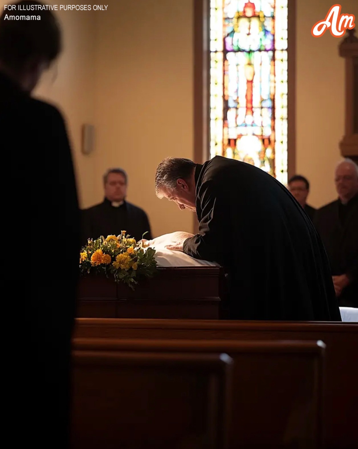 During the funeral service for a wealthy woman, the priest leaned over her coffin and was utterly shocked by what he discovered