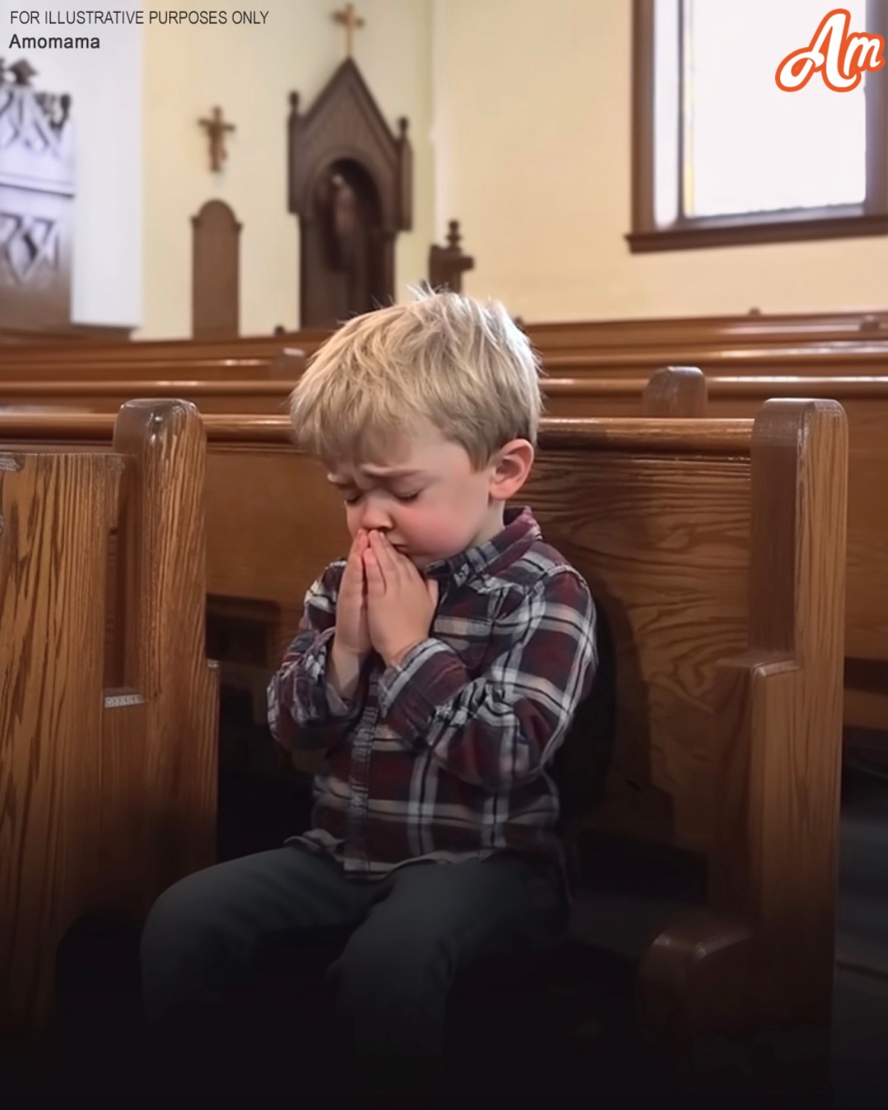 A young orphan prays in church for his mom to return for him, and one day, he hears a voice say, “I’ll take you”