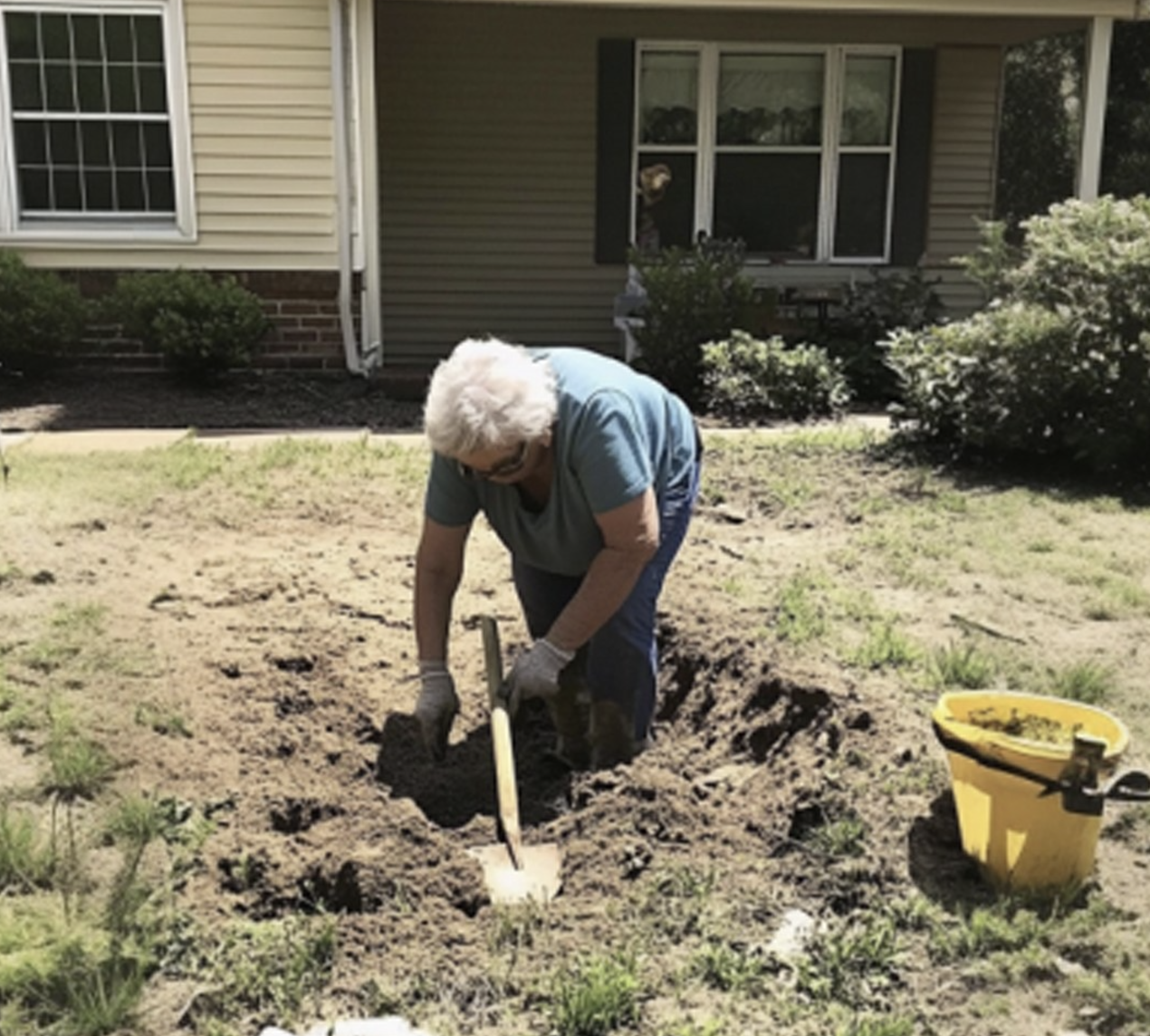 I Saw My Neighbor Faint While Digging in Her Yard, I Gasped as I Looked into the Hole She Dug